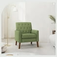 thumbnail image 7 of LUE BONA Linen Accent Chair 18.5" H, Button Tufted Armchair, Comfy Living Room Adult Chair with Arms for Bedroom,Avocado Green, 7 of 7