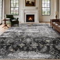 thumbnail image 2 of VUNATE 5'x7' Area Rugs for Living Room Machine Washable Rugs Abstract Vintage Distressed Indoor Rug Carpet Soft Lightweight Large Area Rug for Bedroom Dining Room Kitchen Nonslip Rug Black and Gray, 2 of 7