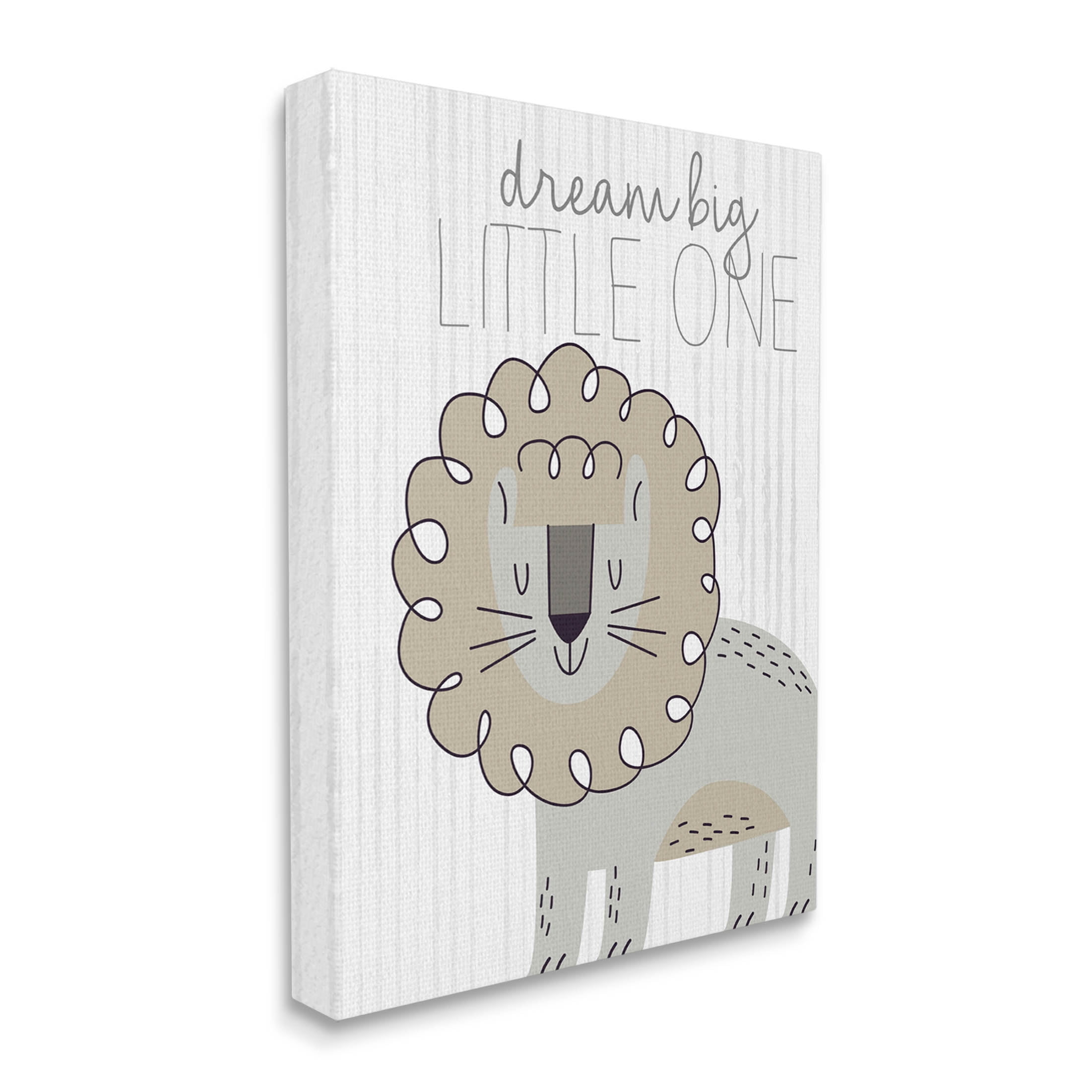 Stupell Industries Dream Big Little One Lion Graphic Art Gallery Wrapped Canvas Print Wall Art, Design by Kim Allen