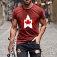 thumbnail image 1 of Tops para hombre, blusas y camisas de cuello redondo y manga corta para hombre. Camiseta de cuello redondo y manga corta con estampado de bandera canadiense para hombre. Blusa de algodón y poliéster p, 1 of 5