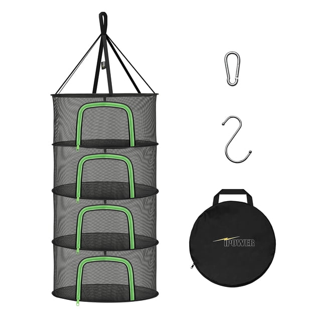 Secador de redes para secar hierbas iPower, 4 capas, 60 cm, malla colgante