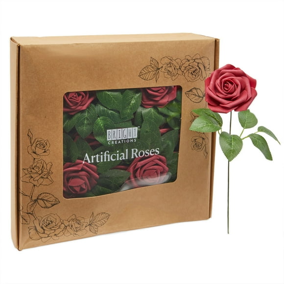 Artificial Red Roses Bulk Stems