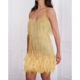 thumbnail image 2 of Vestido ajustado con flecos y lentejuelas y plumas para mujer, vestido de retales con borlas a la moda, 2 of 2