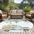 thumbnail image 4 of Easter Day, Large Round Rug 8 FT, Non Slip Living Room Area Carpet, Farm Truck Eggs Sweeping Eucalyptus Leaves Washable Soft Circle Rug Non-Shedding Floor Carpet for Bedroom Office Dining Room, 4 of 9