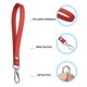 thumbnail image 4 of Llavero de cuero PU Uxcell, soporte de llaves con anillo de metal plateado y bloqueo anti pérdida para billetera o bolso, rojo, 4 of 6