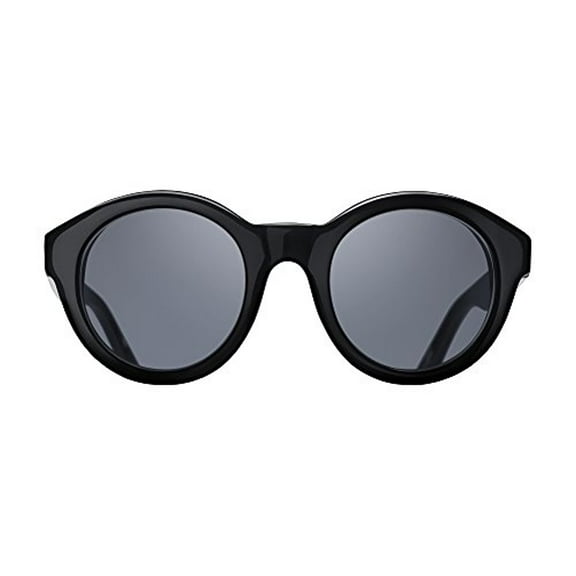 Triwa Women's Grace Round Sunglasses | Black & Green Turtle Temple Tips