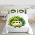 thumbnail image 2 of jejeloiu Cartoon Cabbage Full Size Comforter Sets,Vegetable Plant Bedding Comforter Set,Green White Bedding Sets For Girls Teens,Microfiber Bedroom Decor,3pcs, 2 of 8