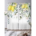thumbnail image 3 of Sheer Curtain Panels Lemon Eucalyptus Leaves Rod Pocket Voile Window Curtains Floral Green Plant Window Treatments Ligh Filtering Privacy Curtain Drapes for Bedroom Living Room 2 Panel Set 96 Inch, 3 of 9