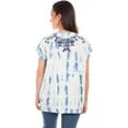 thumbnail image 2 of Scully HC820-LBL-S Women Leather Embroidered Birds Bleach Treatment Blouse, Light Blue - Small, 2 of 2