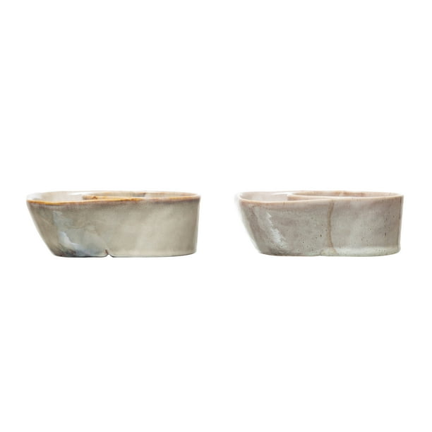 Creative CoOp Stoneware Cracker and Soup Bowl, Reactive Glaze, 2