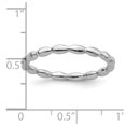 thumbnail image 4 of Diamond2Deal Sterling Silver Stackable Expressions Rhodium Rice Ring, 4 of 6
