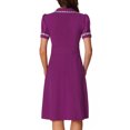 thumbnail image 3 of INSPIRE CHIC Vestido Midi Vintage para Mujeres 2024 Vestidos de Trabajo con Cuello Peter Pan M Púrpura, 3 of 6