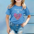 thumbnail image 2 of Glisme Girls Tops Size 4-5 Years Print Short Sleeve T Shirt Colorful Festival Graphic Tee For Kids Comfortable Round Neck Top Softness Blue Tee, 2 of 4