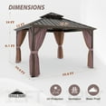thumbnail image 2 of EAGLE PEAK 12x12 Outdoor Aluminum Frame HardtopGazebo with Galvanized & Powder Coated Steel Double Roof, Includes Netting and Curtains, for Garden, Patio, Deck and Lawn, 2 of 7