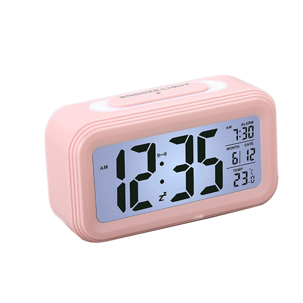 Digital LED Display Backlight Desk Table Alarm Clock Snooze Thermometer Calendar 