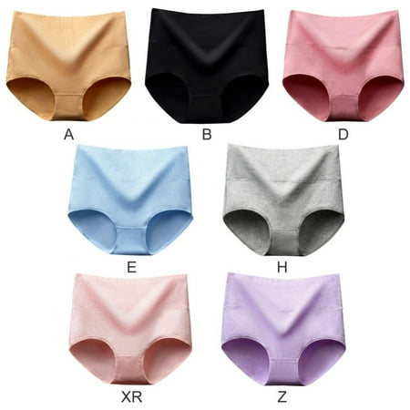

Women s High Waist Cotton Underwear Soft Tummy Control Hip-Lifting Skin-Friendly Soft Breathable Brief Panties M-3XL(7-Packs)