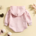 thumbnail image 5 of Gibobby Pañalero de algodón con capucha sólido de manga larga para niños y niñas con bolsillo para recién nacidos(Rosa, 9-12 Meses), 5 of 5