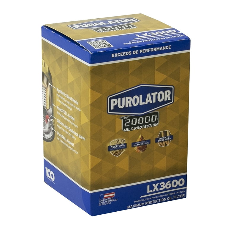 Purolator LX3600 Purolator 20K Oil Filter with 20,000 Mile