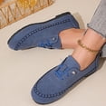 thumbnail image 6 of Women’s Leather Oxford Shoes Trendy Casual Loafers with Arch Support – Lightweight Non-Slip Casual Work Shoes Blue 7(39), 6 of 9
