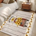 thumbnail image 4 of Area Rugs for Living Room 4x6 Ft, Vintage Sunflower Truck Non Slip Area Rugs for Kitchen Bedroom Entryway, Wooden Summer Botanical Floral Retro Washable Carpet Runner Rug Floor Mats for Bedroom, 4 of 8