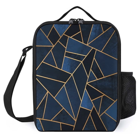 Modern Geometric Portable Lunch Boxes Women Waterproof Thermal Cooler Food Insulated Lunch Bag