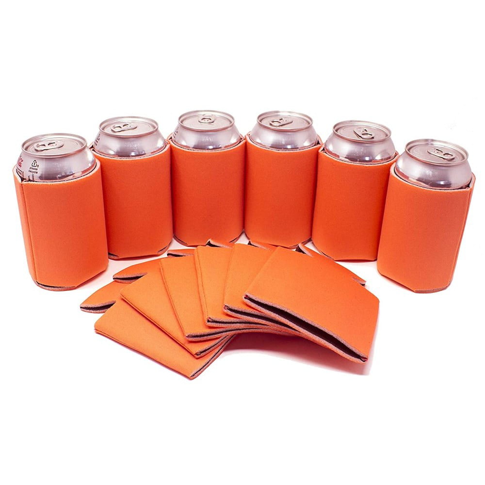 Blank Koozies 25 Neon Orange Coozies Lot Can Coolers DIY Embroidery Sublimation 