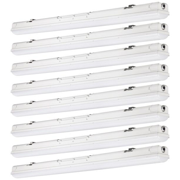 LEONLITE 8 Pack 4ft LED Shop Light, UL Listed, IP65 Waterproof Vapor