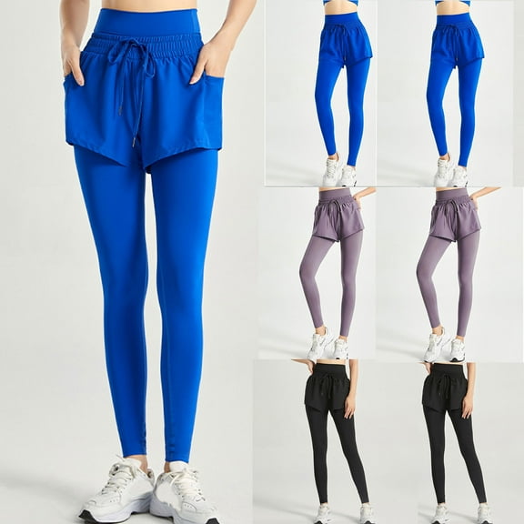 Womens Workout Pants Plus Size Yoga Pants Women Tennis Skirted Leggings With Pockets Capris Yoga Leggings With Skirts Tennis Clothing Gift for Her S-5XL