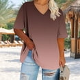 thumbnail image 4 of Plus Size 4X Women's Short Sleeve Tops Sale Under $10 Free Shipping Summer Casual Loose Print Blouse, 4 of 6