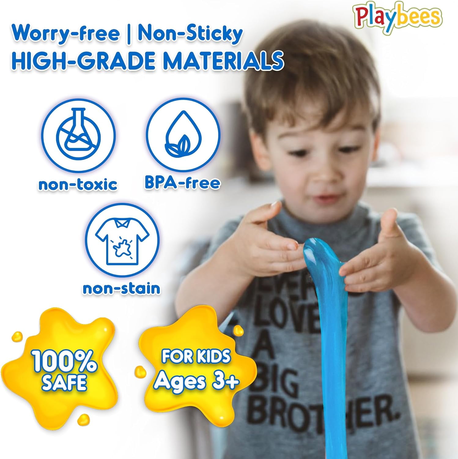 Playbees Mini Glow in The Dark Slime - 48 Pack - Slime Party Favors Neon Blue, Green, Pink, Yellow Colors - Glowing Slime Kit for Kids - Party Favors, Goody Bag Fillers