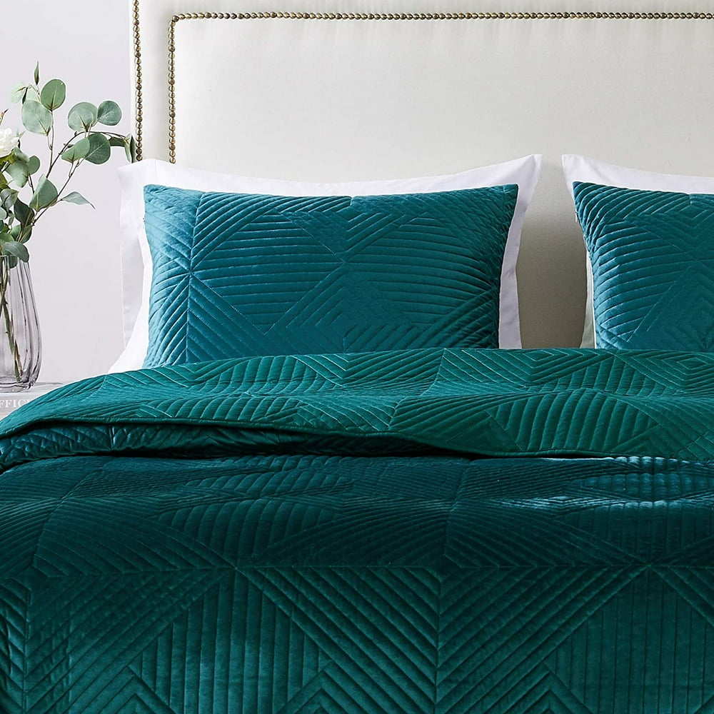 Barefoot Bungalow Riviera Velvet Quilted Pillow Sham, Standard, 20x26