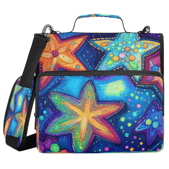 YAZAOO Zipper Binder trapper keeper Documents Organized Design Stellar Dots Printed