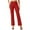 Red, variant on WomensPants Solid Color Office Trousers With Elastic Waist Straight Leg Comfortable for Work Breathable Beige L