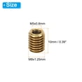 thumbnail image 2 of Uxcell 8 Pcs M8xM5x10mm Male to Female Brass Threaded Repair Insert Nut, Gold Tone, 2 of 7