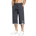 thumbnail image 2 of DayScoop Mens Pants Summer Trousers Big & Tall Fashion Casual Solid Color Elastic Waistband Drawstring Drying Capri Pants Plus Size, 2 of 6