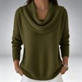 thumbnail image 5 of vdgthytj Sweaters for Women Long Sleeve Cowl Neck Loose Casual Fashion Solid Fall Winter Pullover Tops(Medium,Army Green), 5 of 5