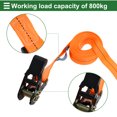 thumbnail image 4 of Correas de sujeción de trinquete Unique Bargains 1 Pcs 1 pulgada x 20 pies 1,764lb correas de sujeción para portaequipajes, motocicletas, camiones, remolques, negro y naranja, 4 of 7