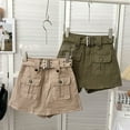 thumbnail image 5 of PIKADINGNIS Korean Style High Waist Mini Skirt Women Fashion with Belt Short Culotte Skirts Y2K Streetwear Big Pocket Cargo Skirts, 5 of 6