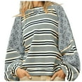 thumbnail image 1 of WEAIXIMIUNG Chandail en Molleton Surdimensionné pour Femmes Zip Motif Assorti Col Rond Pull Ample Manches Longues T-Shirt Haut, 1 of 8
