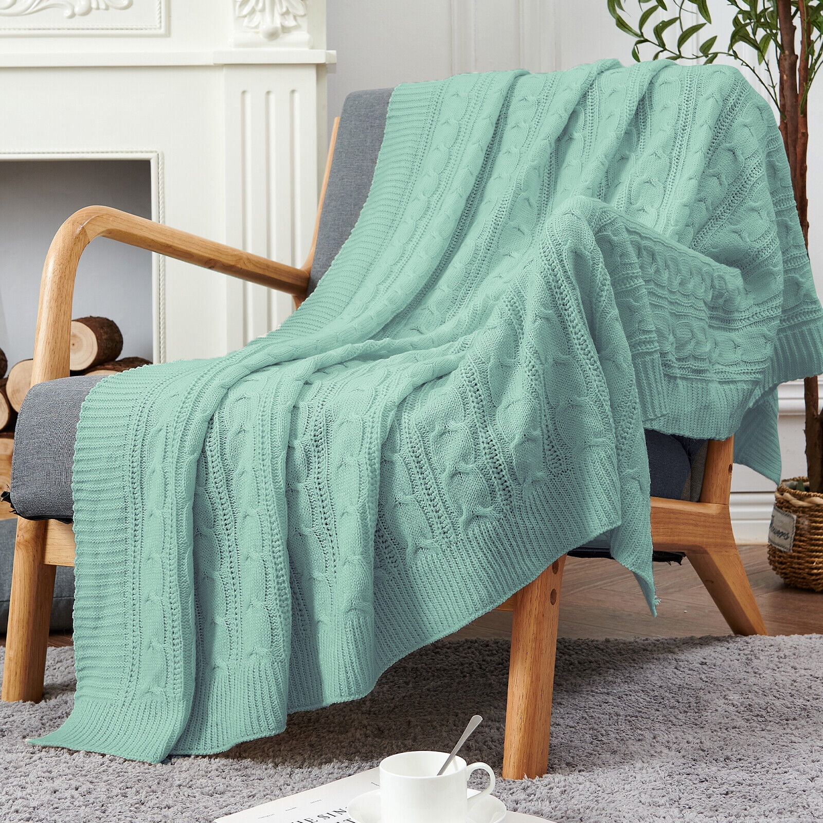YouLoveIt Knit Throw Blanket 50"x60"/60"x80", Soft Cozy Knit Blanket Decorative Blankets and