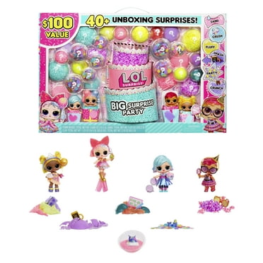 LOL Surprise Big Surprise Party, 4 Collectible Dolls, 6 Unboxing Experiences, Sand, Gel Crush, Shell Smash, Girls 4 