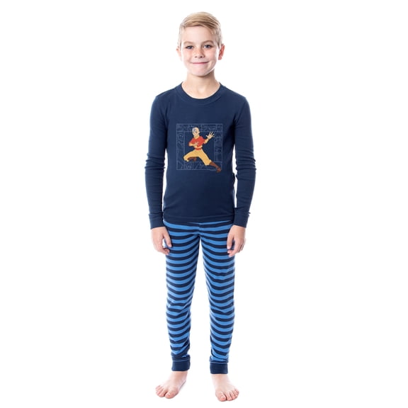 Avatar: The Last Airbender Aang 2PC Matching Family Long-Sleeve Tight Fit Pajama Set For Adult Kids