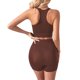 thumbnail image 3 of Gibobby Conjunto de entrenamiento para mujer Conjunto de sujetador deportivo acolchado para yoga y fitness para mujer, chaleco cómodo inalámbrico a de golpes (Café,M), 3 of 4