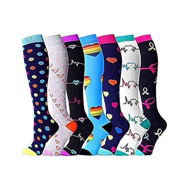 CAROOTU Chaussettes de Compression pour Femmes & Hommes Chaussettes de Circulation-Compression 20-30 mmHg pour Course Sport Infirmière