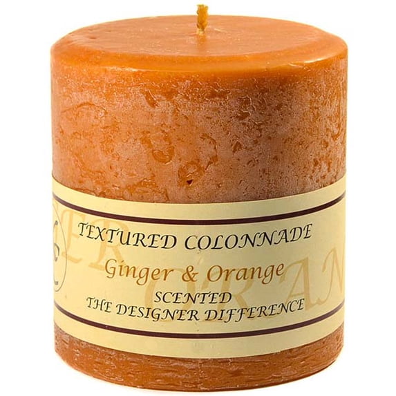1 Pc Textured 4x4 Ginger and Orange Pillar Candles 4 in. diameterx4.25 in. tall