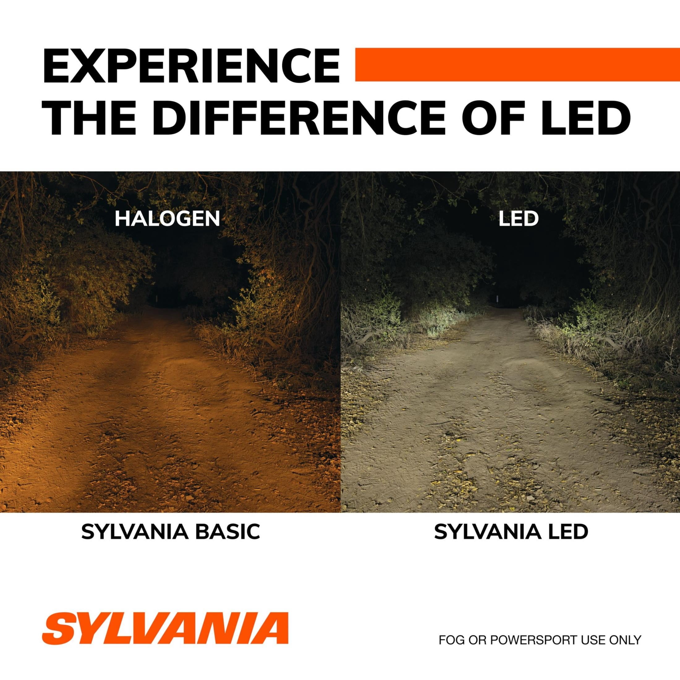 Sylvania H11 LED Fog Light and Powersport Bulb, 2 pack, Compatible with Multiple Cars
