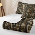 thumbnail image 4 of meiyoeat Camo Letter Print Bed Spread Queen For Kids,Camouflage Alphabet C Design Queen Coverlet Set For Adults,3 Pieces, 4 of 7