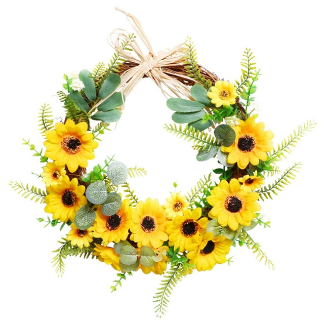 1 guirnalda colgante de girasol artificial para puerta, ideal para fiestas.