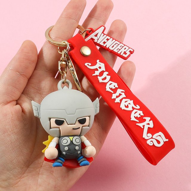 Vengadores dibujos animados capitán Spider Man llavero de silicona Ironman Hulk Deadpool muñeca llavero bolsa accesorios llavero de coche xuanjing unisex