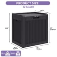 thumbnail image 2 of Uforic 35 Gallon Outdoor Resin Deck Box, Lockable Waterproof UV-Resistant Storage Box for Patio Cushions & Garden Tools, Black, 2 of 8